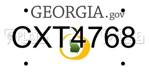 CXT4768 Georgia License Plate