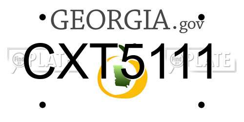 CXT5111 Georgia License Plate