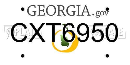 CXT6950 Georgia License Plate