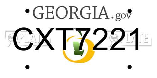 CXT7221 Georgia License Plate