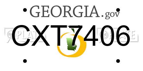 CXT7406 Georgia License Plate