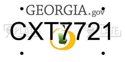 CXT7721 Georgia License Plate