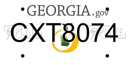 CXT8074 Georgia License Plate