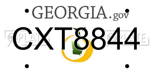 CXT8844 Georgia License Plate