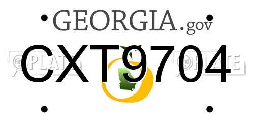 CXT9704 Georgia License Plate