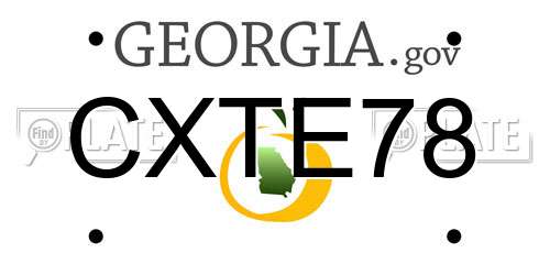 CXTE78 Georgia License Plate