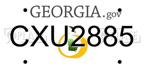 CXU2885 Georgia License Plate