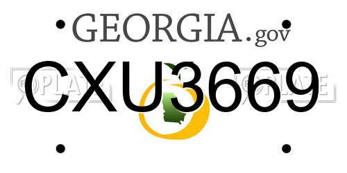 CXU3669 Georgia License Plate