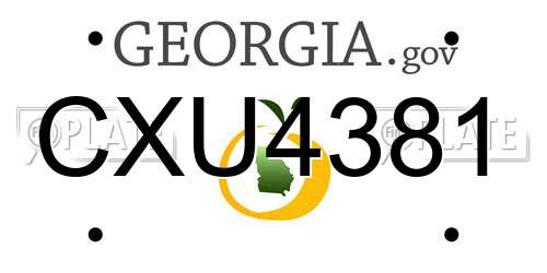 CXU4381 Georgia License Plate