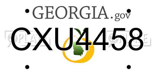 CXU4458 Georgia License Plate