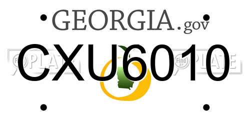 CXU6010 Georgia License Plate