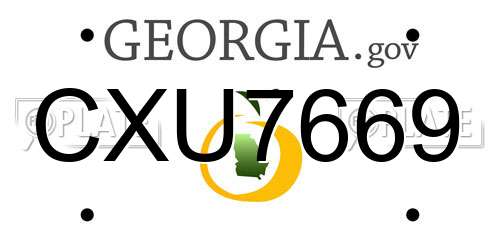 CXU7669 Georgia License Plate