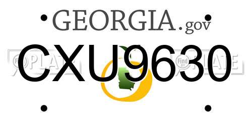 CXU9630 Georgia License Plate