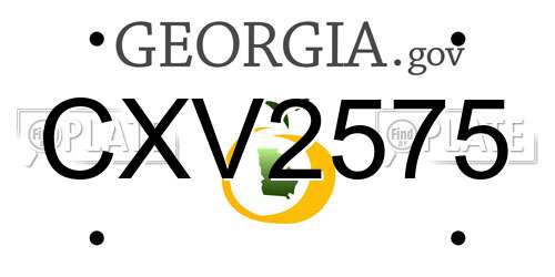 CXV2575 Georgia License Plate