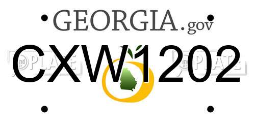 CXW1202 Georgia License Plate