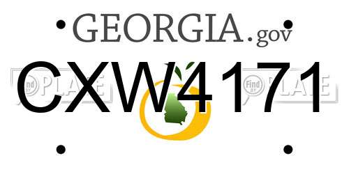 CXW4171 Georgia License Plate