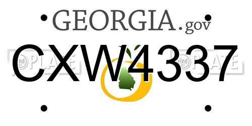 CXW4337 Georgia License Plate