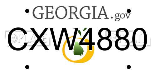 CXW4880 Georgia License Plate