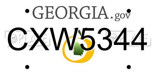 CXW5344 Georgia License Plate