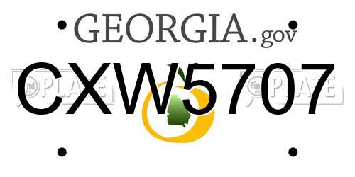 CXW5707 Georgia License Plate