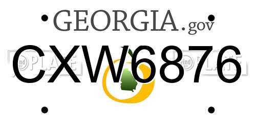 CXW6876 Georgia License Plate