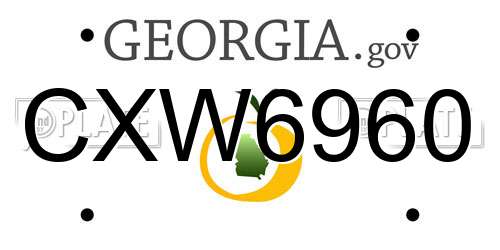 CXW6960 Georgia License Plate