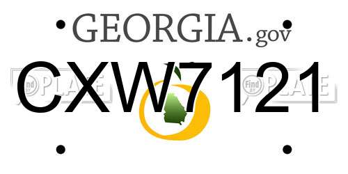 CXW7121 Georgia License Plate