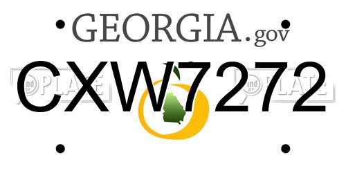 CXW7272 Georgia License Plate
