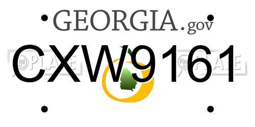 CXW9161 Georgia License Plate