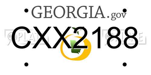 CXX2188 Georgia License Plate