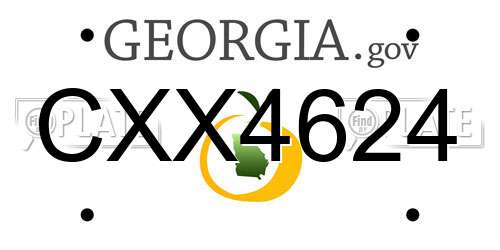 CXX4624 Georgia License Plate