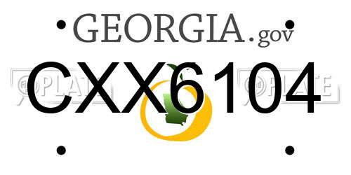 CXX6104 Georgia License Plate