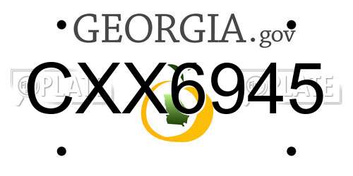 CXX6945 Georgia License Plate