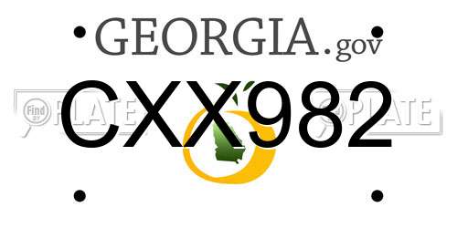 CXX982 Georgia License Plate