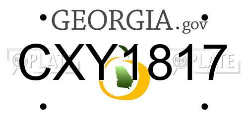CXY1817 Georgia License Plate