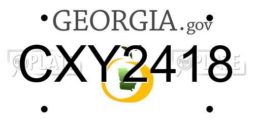 CXY2418 Georgia License Plate