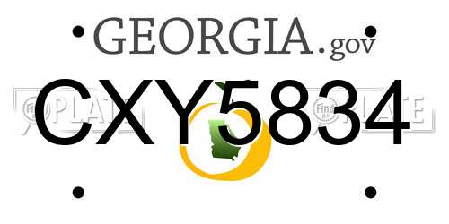 CXY5834 Georgia License Plate