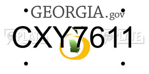CXY7611 Georgia License Plate