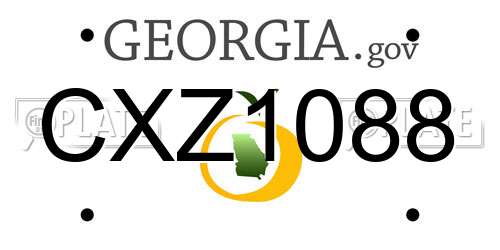 CXZ1088 Georgia License Plate