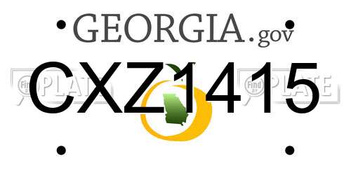 CXZ1415 Georgia License Plate