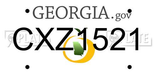 CXZ1521 Georgia License Plate