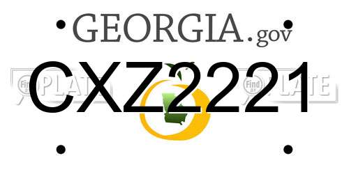 CXZ2221 Georgia License Plate