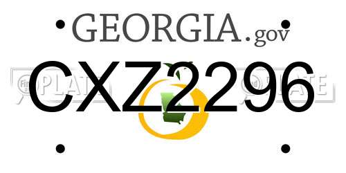 CXZ2296 Georgia License Plate