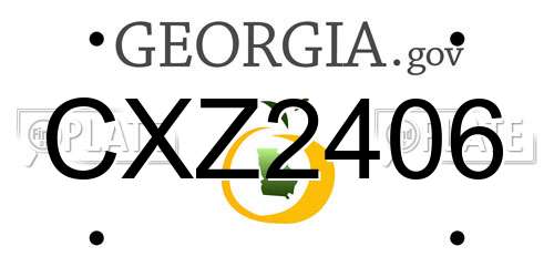 CXZ2406 Georgia License Plate