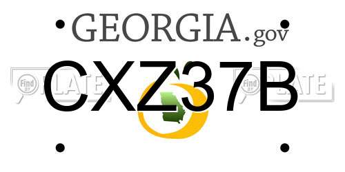 CXZ37B Georgia License Plate