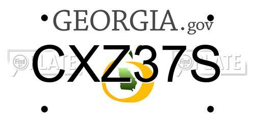 CXZ37S Georgia License Plate