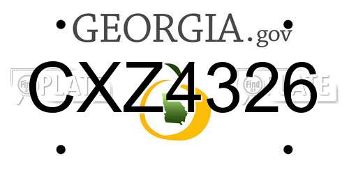 CXZ4326 Georgia License Plate