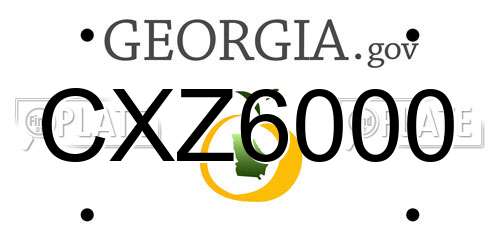 CXZ6000 Georgia License Plate