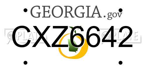 CXZ6642 Georgia License Plate