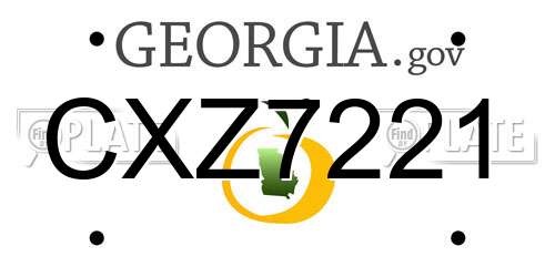 CXZ7221 Georgia License Plate